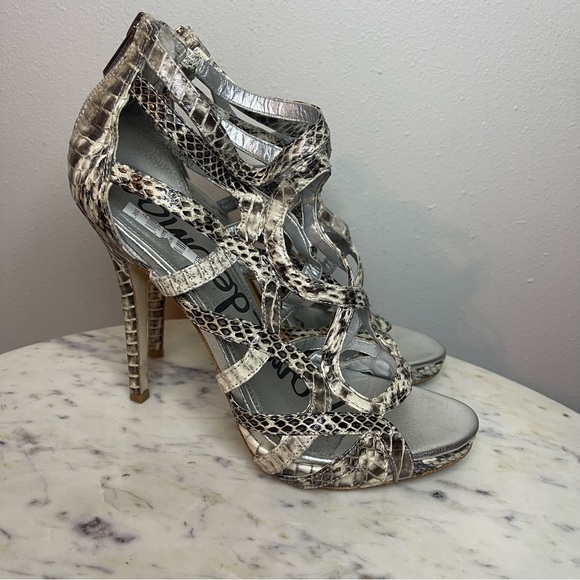 Sam Edelman Eden Heels Size 7M snakeskin shoes Leather - Picture 2 of 7